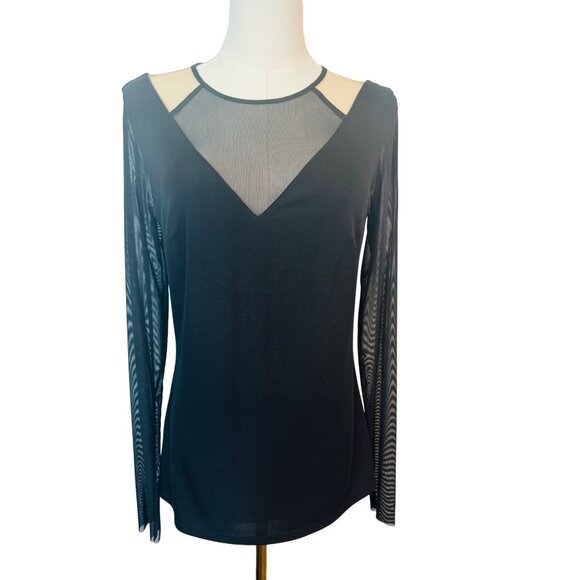 Bailey 44 Tops - Bailey 44 Medium Black Mesh Long Sleeve Top